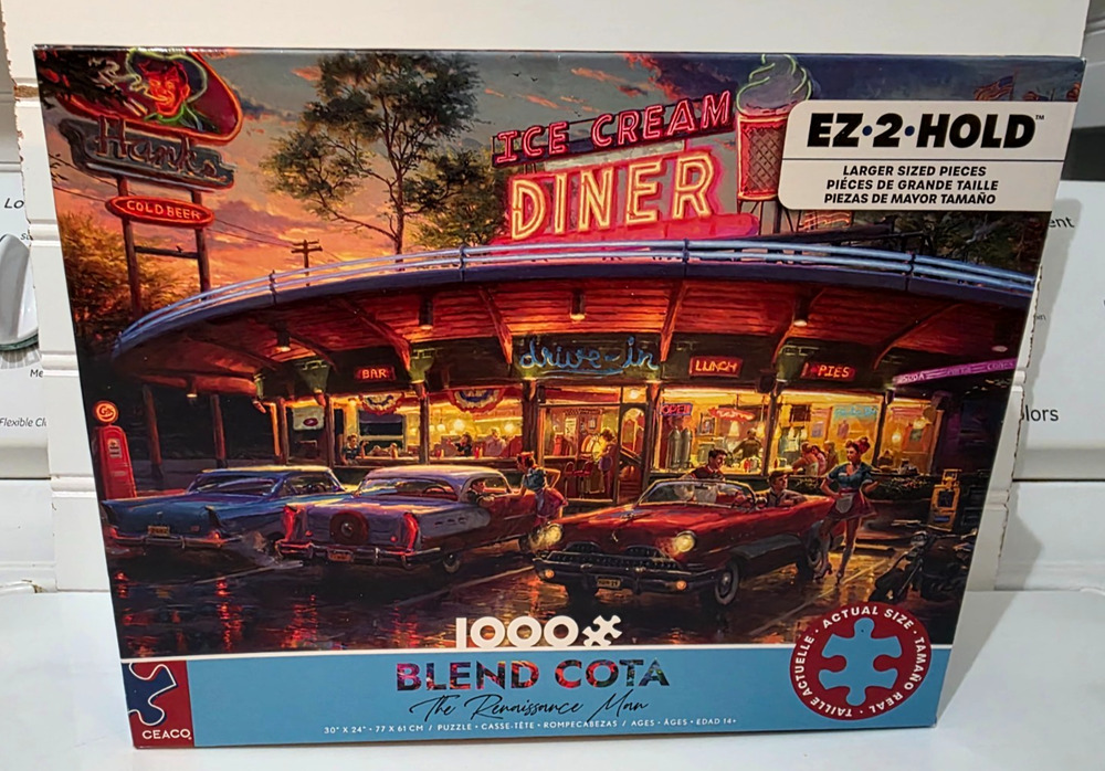 Ceaco Jigsaw Puzzle 1000 Pieces Blend Cota American Diner 30" x 24"